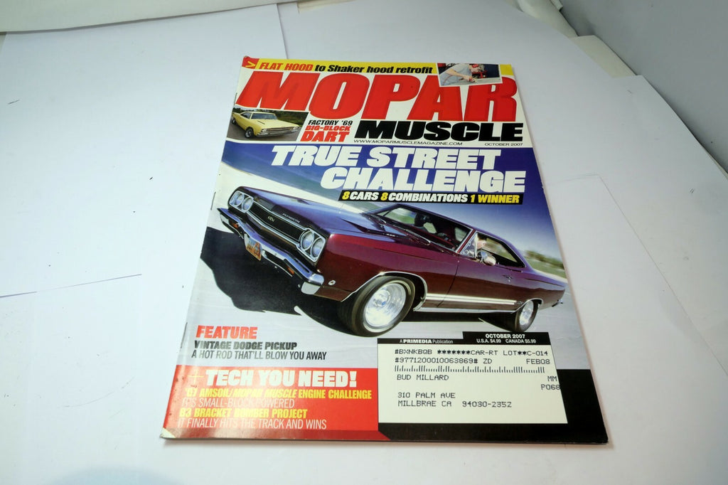 MOPAR Muscle Magazine October 2007 True Street Challenge '69 Big-Block Dart