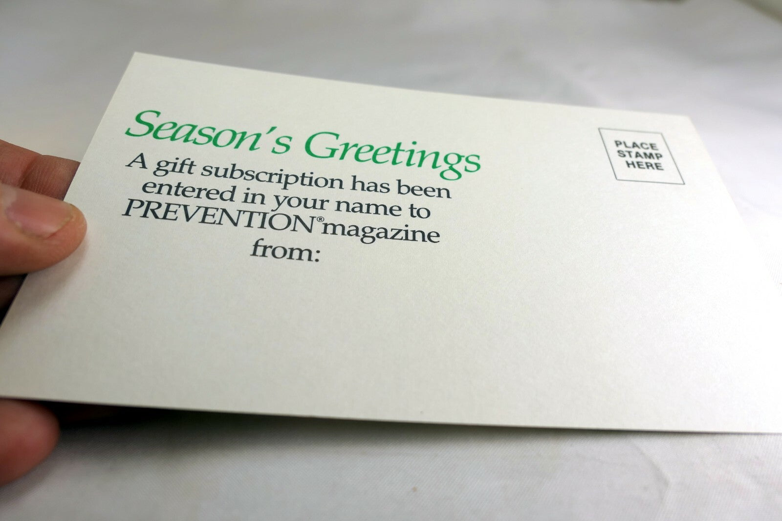 Seasons Greetings Prevention Magazine  USA Postcard 1970's vintage