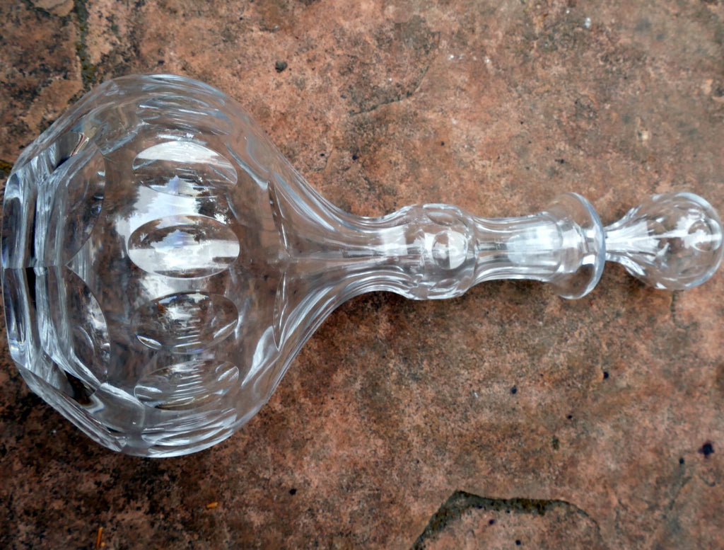 1 Litter Glass Decanter Lead Cut crystal With Stopper 8" tall