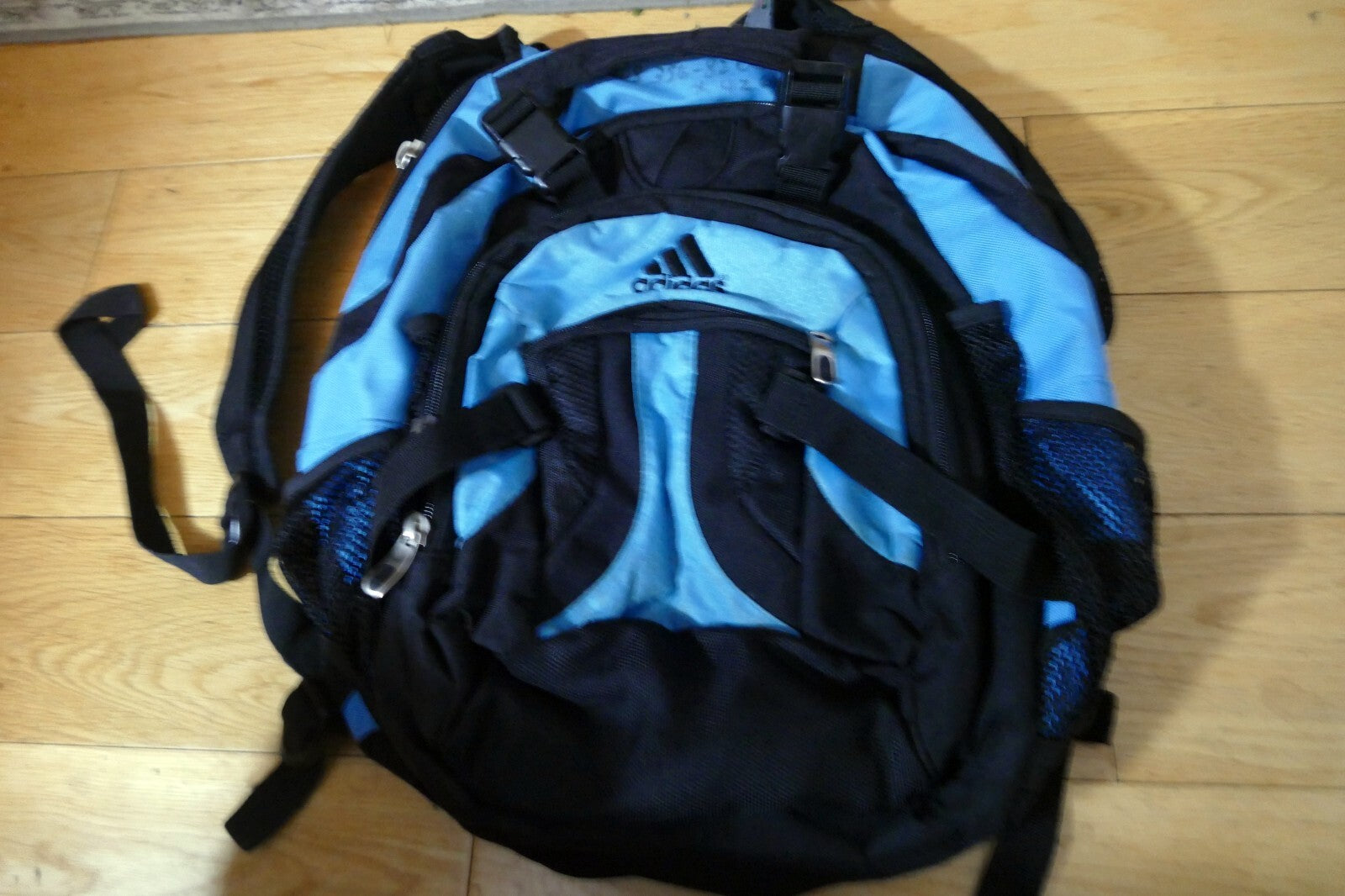 Adidas Load Spring Laptop Backpack Blue Black 4 Zip Pockets XL Large