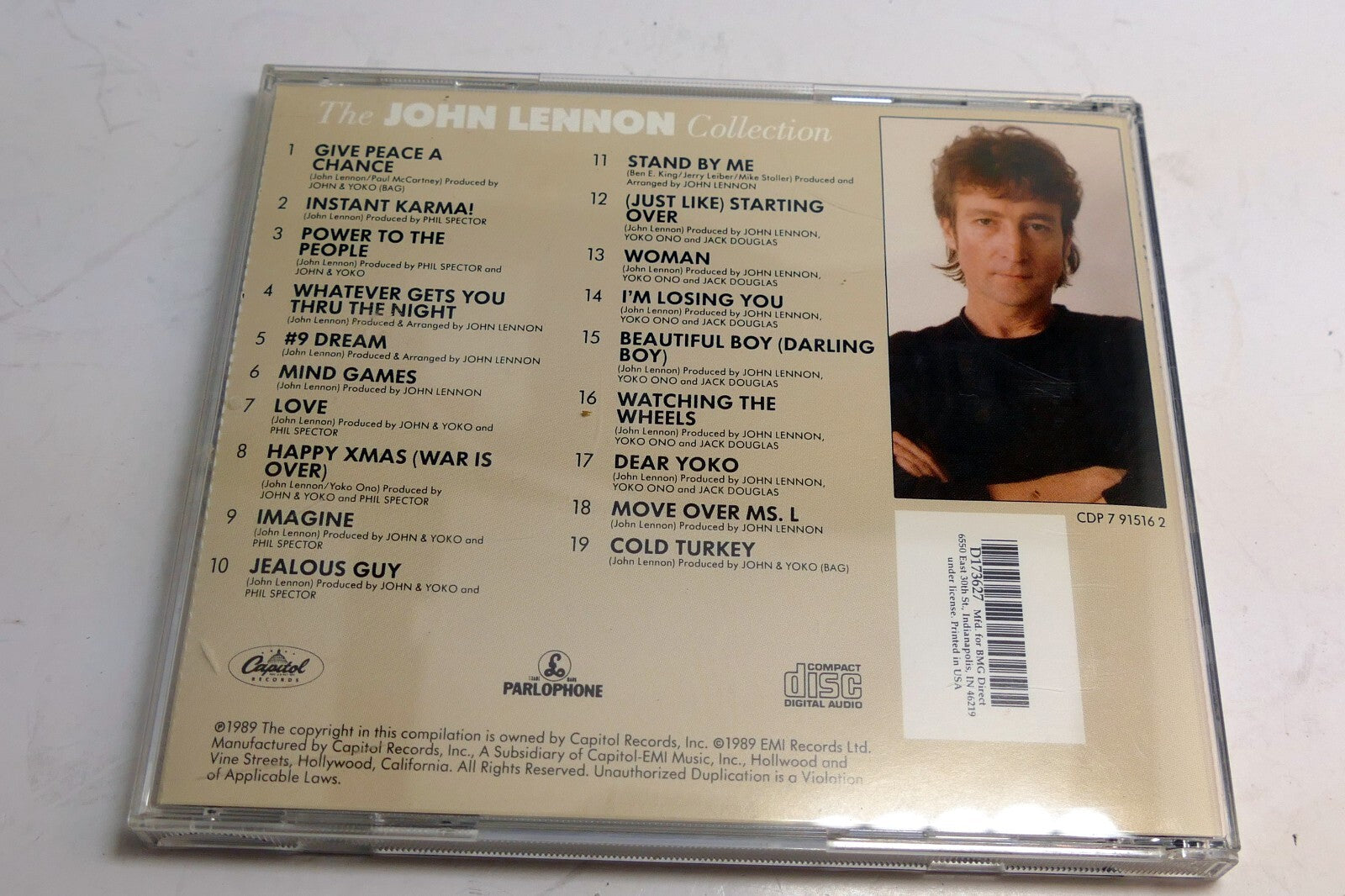 Cover art only CDP 7 91516 2 John Lennon Collection Capitol  -  (NO CD included)