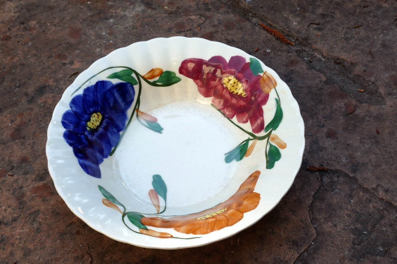 Blue Ridge Southern Potteries Hand painted 9" Flowers Floral Serving Plate