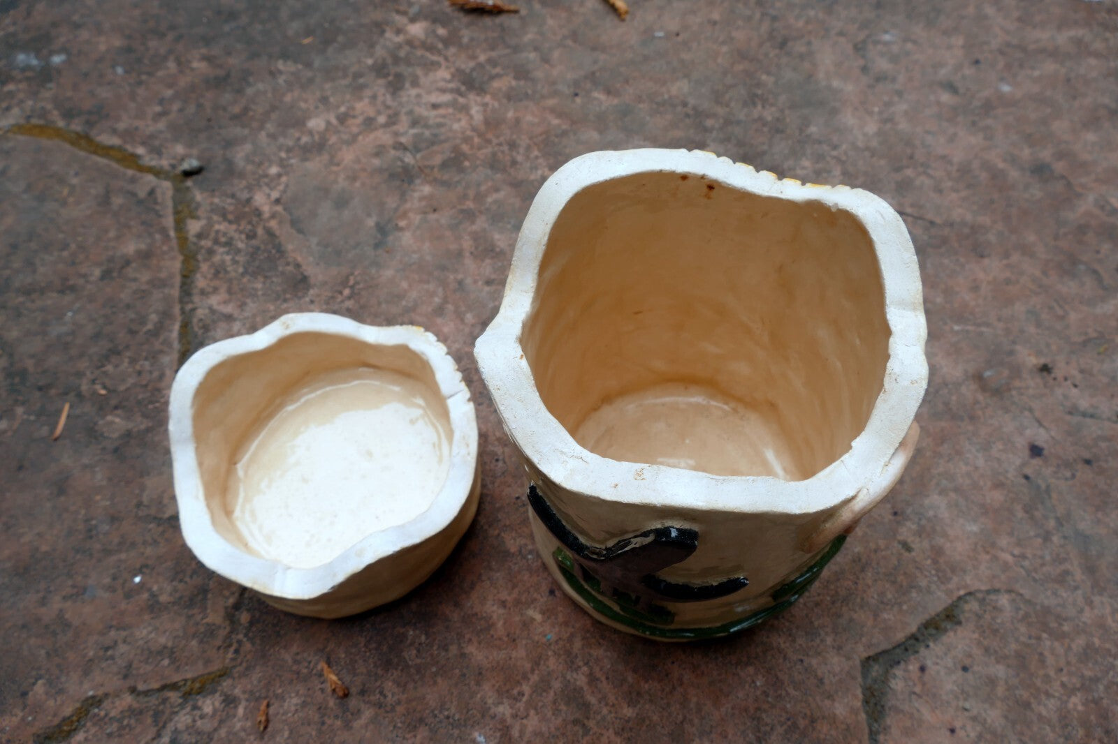 Angela Kung Clay Signed Vase with lid container earbs healing