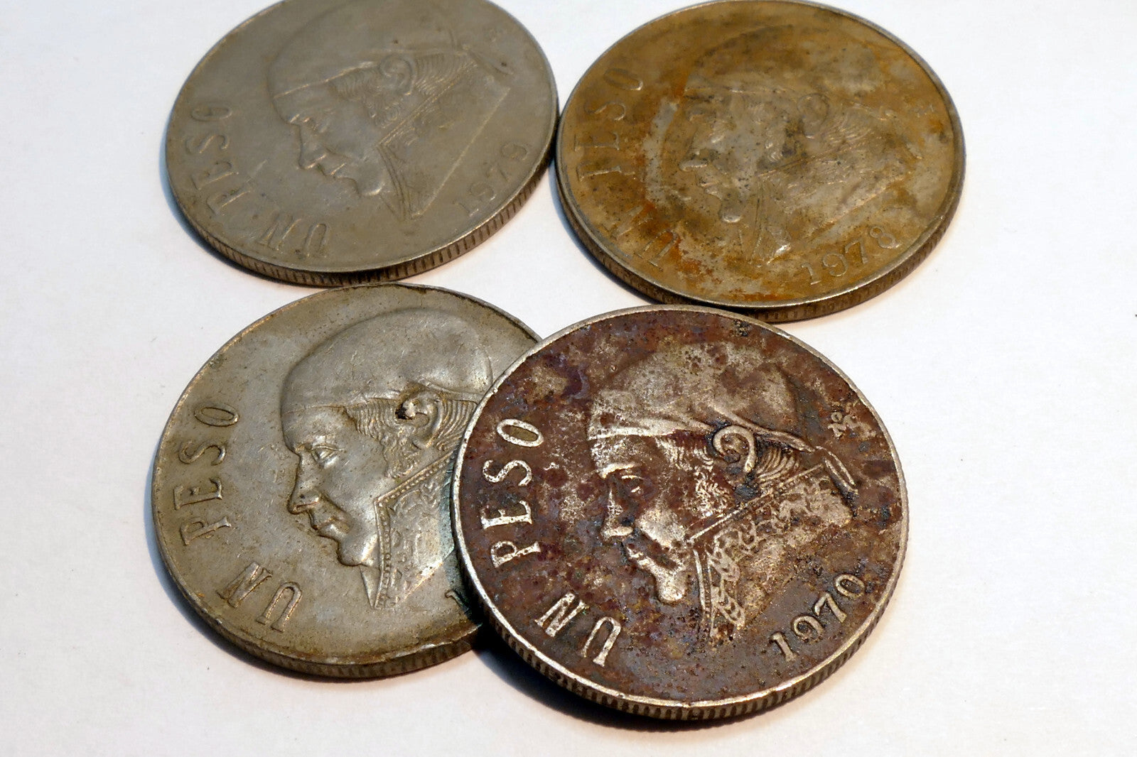 UN 1 PESO 1970-1978 MEXICO COIN lot of 4 Four pack