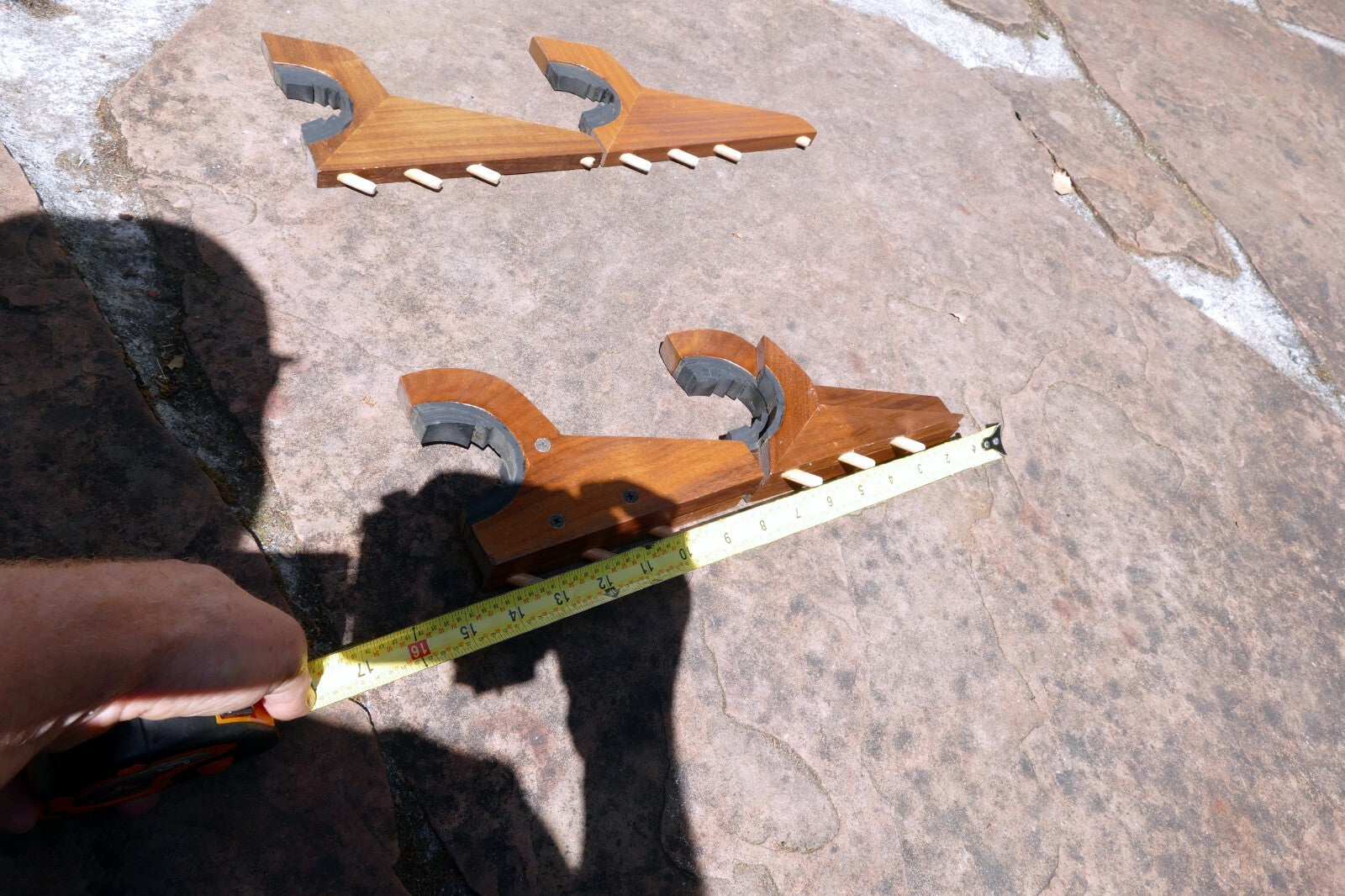 2 Rifle Gun Rack Wall Mount Wooden Shotgun Holder Gun Display Hanger Hand made