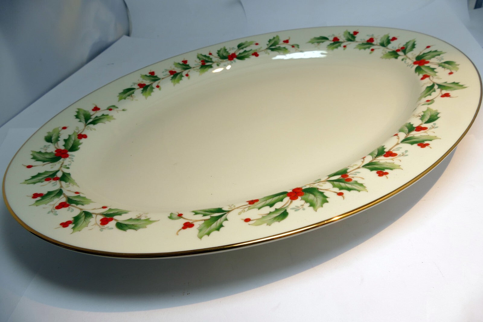 Royal gallery 6283 holly dinner plate main dish christmas thanksgiving large 14"