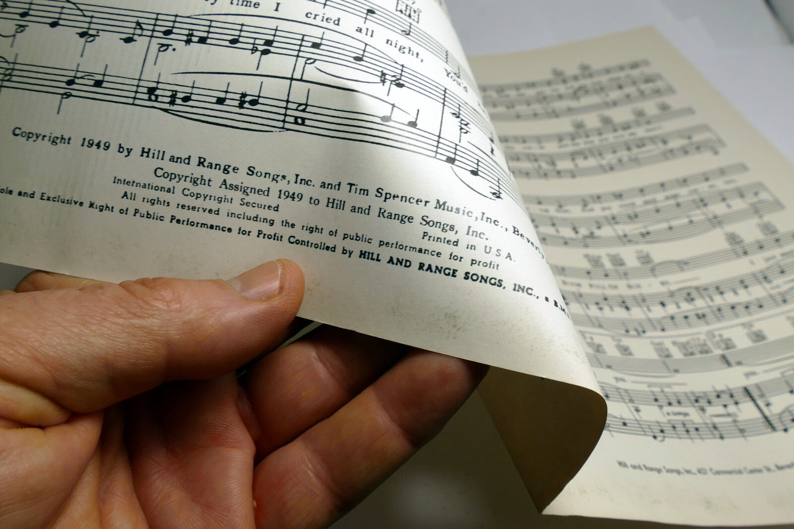 Room Full Of Roses Tim Spencer 1949  Sheet Music
