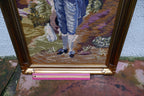 Needlepoint Thomas Gainsborough BLUE BOY Framed Wall Art ~ 24X16" large