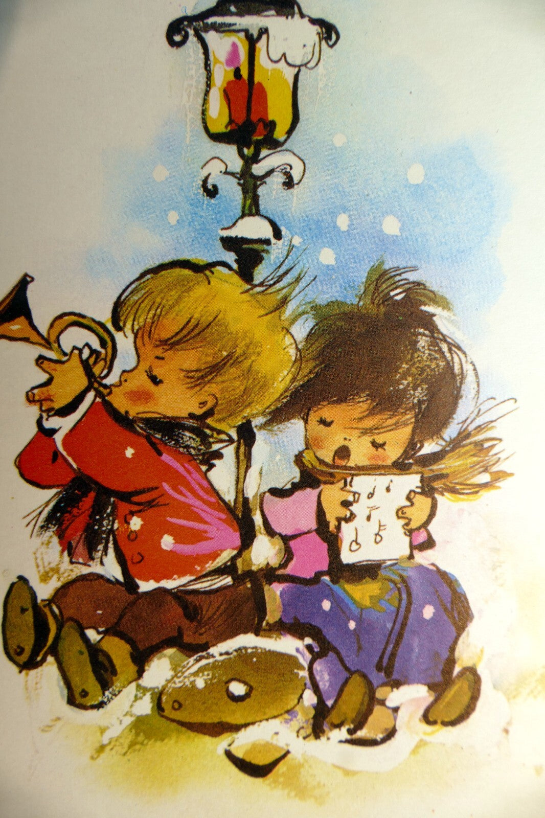 Adolf korsch verlag postcard munchen two boys playing music   unposted art