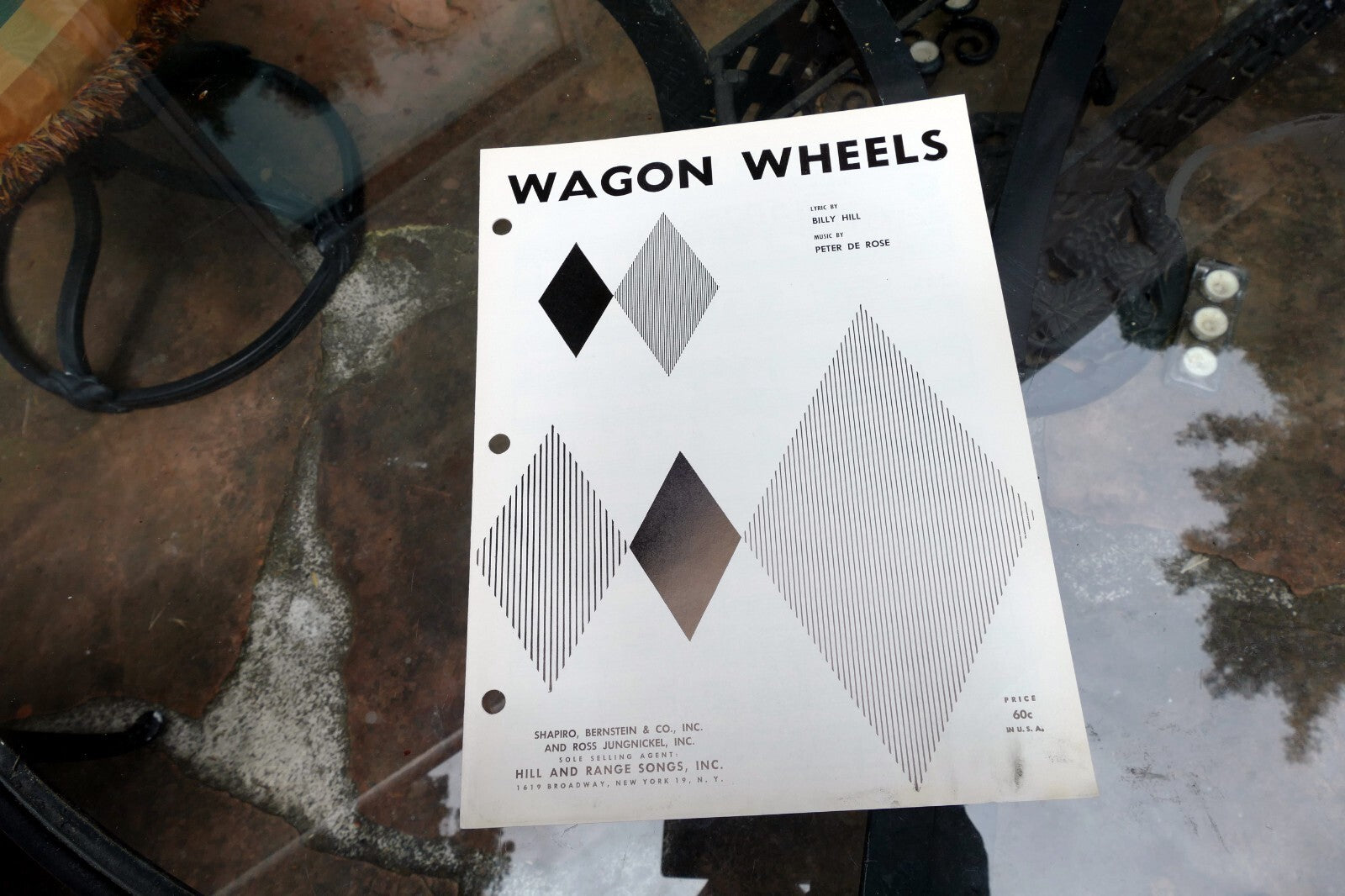 Wagon Wheels by Peter De Rose Hill sheet music 1934 Shapiro Berstein