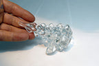 Clear Art Glass Christmas Tree Candle Holders 4" tall