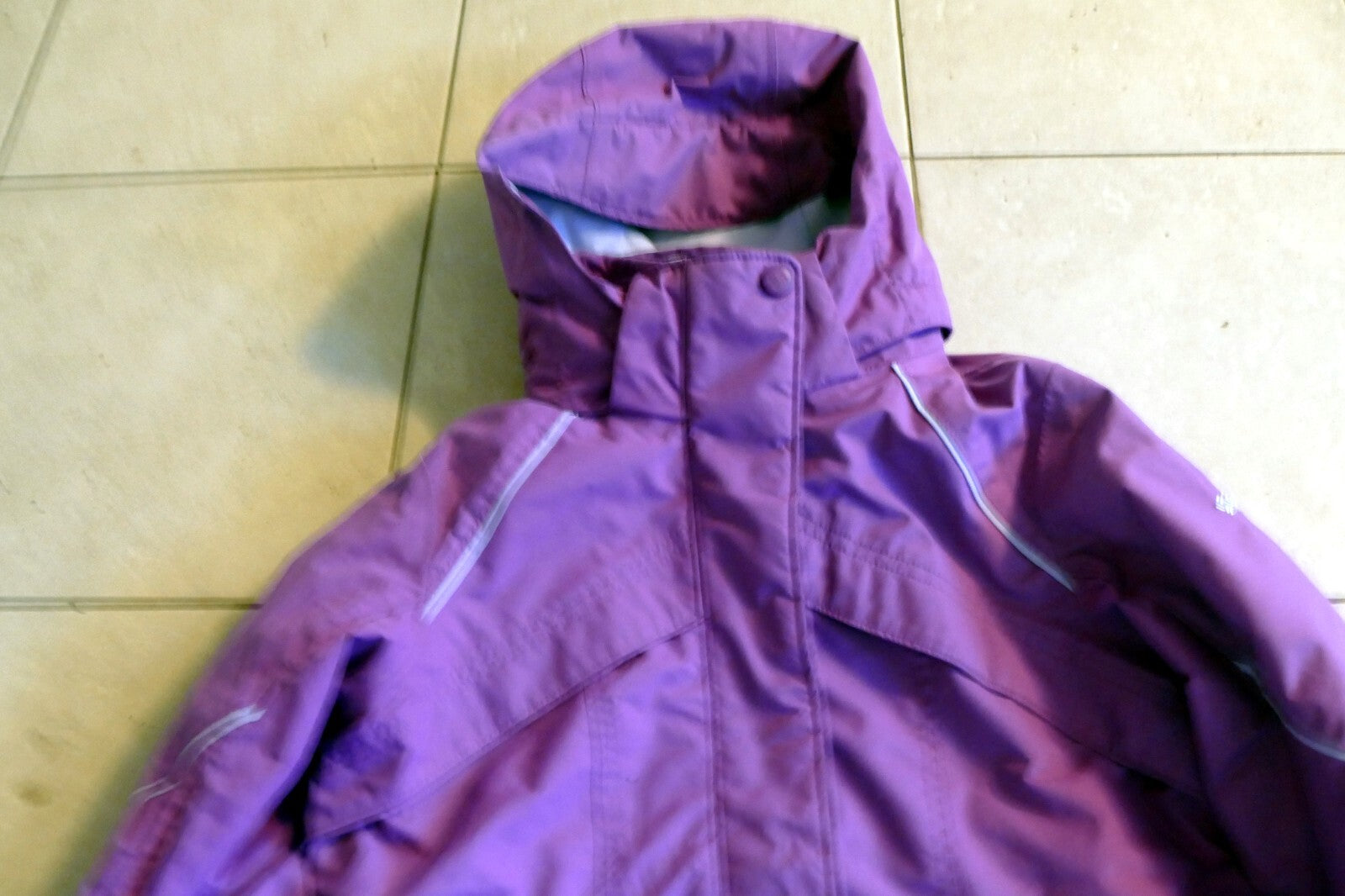 Columbia Girl's warm Zip Up Jacket Sz. M 10/12  Purple removable inner felt