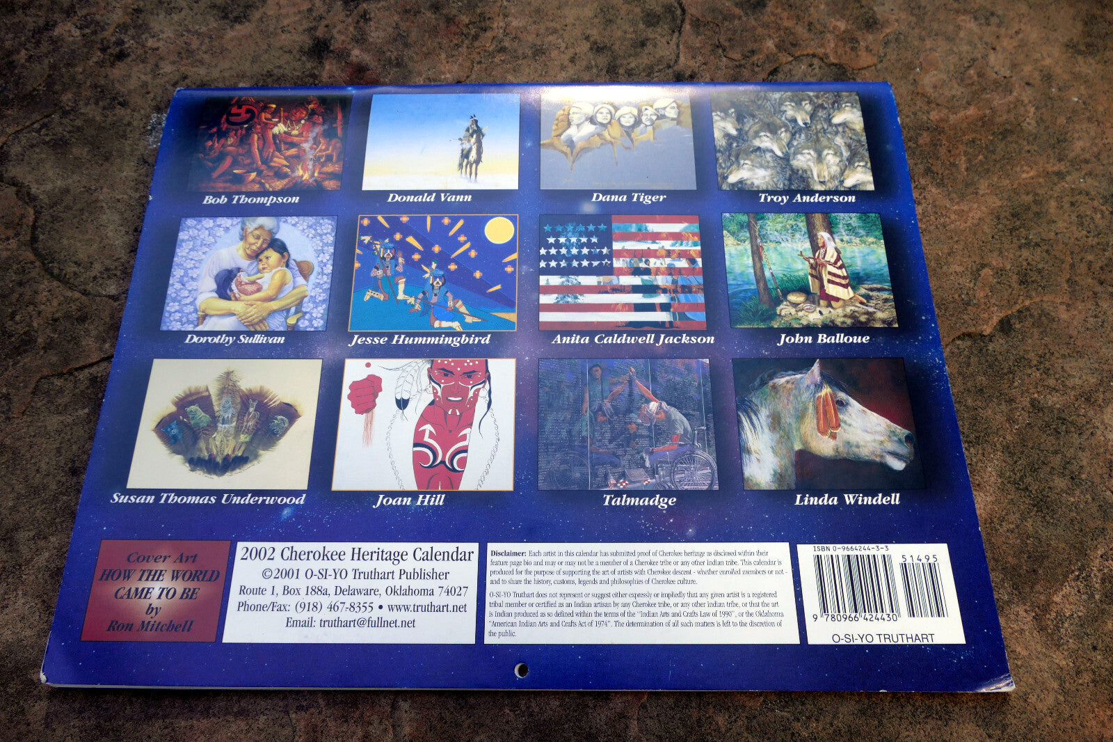 2002 The Cherokee Herritag Calendar Native American artists