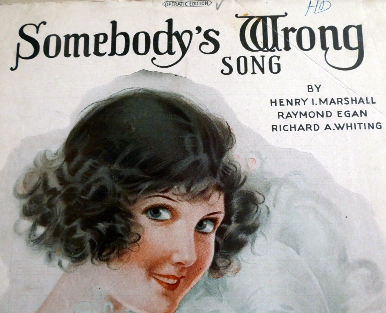 Somebody's wrong song sheet music by henry marshall egan whiting 1923 new york