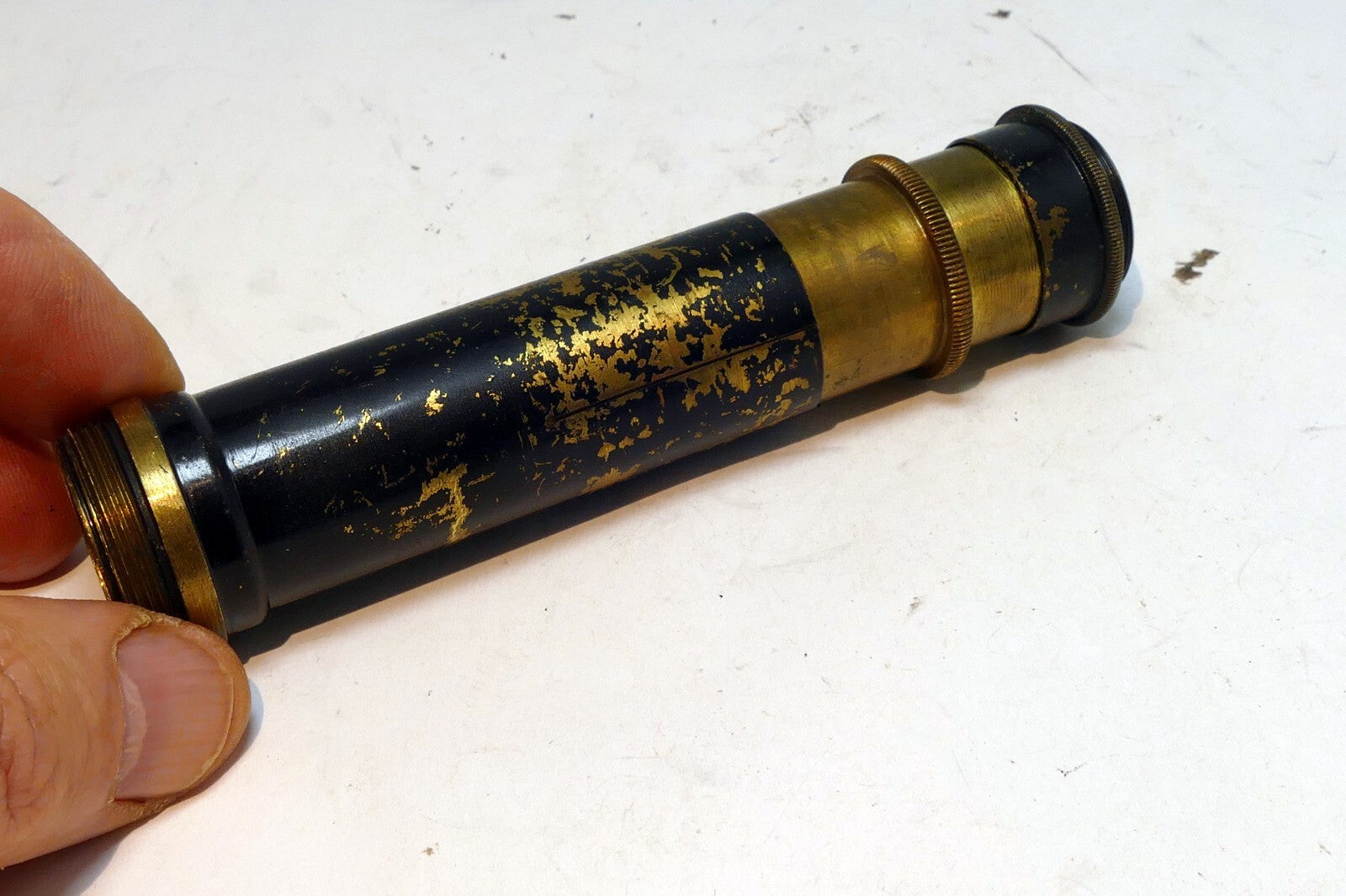 Antique Telescope Brass Nautical Spyglass 19th century - missing front glass