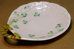 Belleek Ireland  clover shamrock butter plate spoon rest porcelain