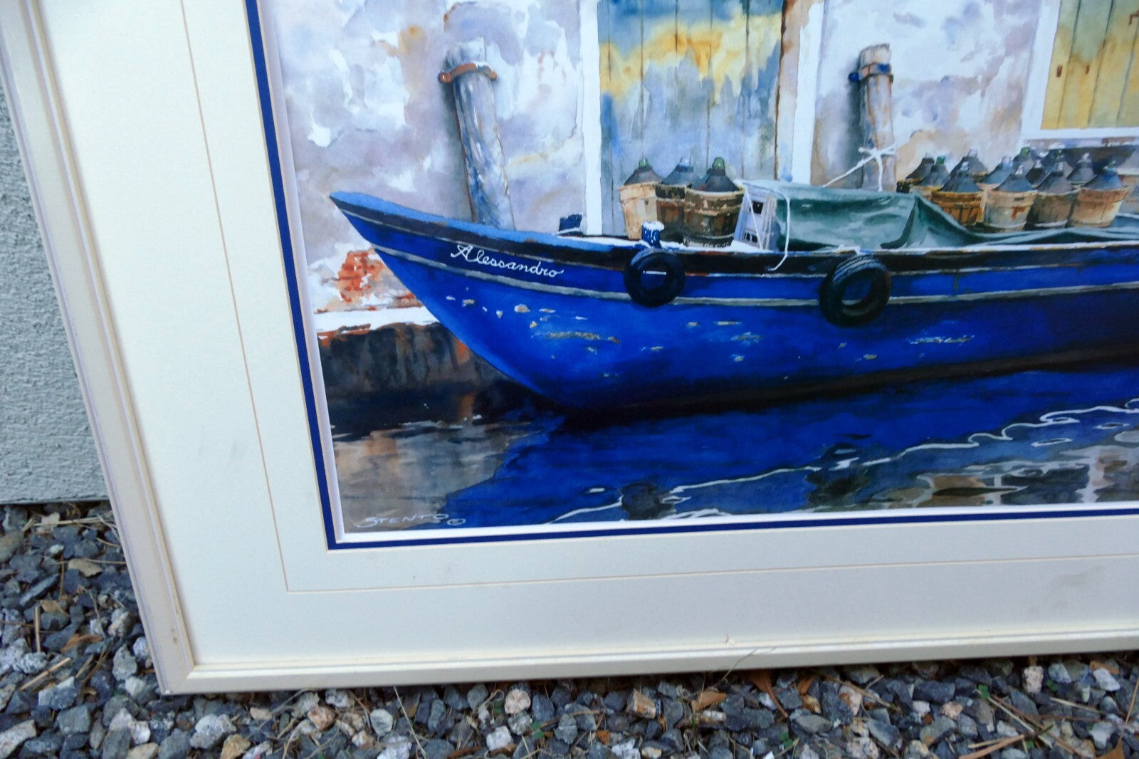 Steve Stento Watercolor "Alessandro" Italian Painting Print Venice Canal boat