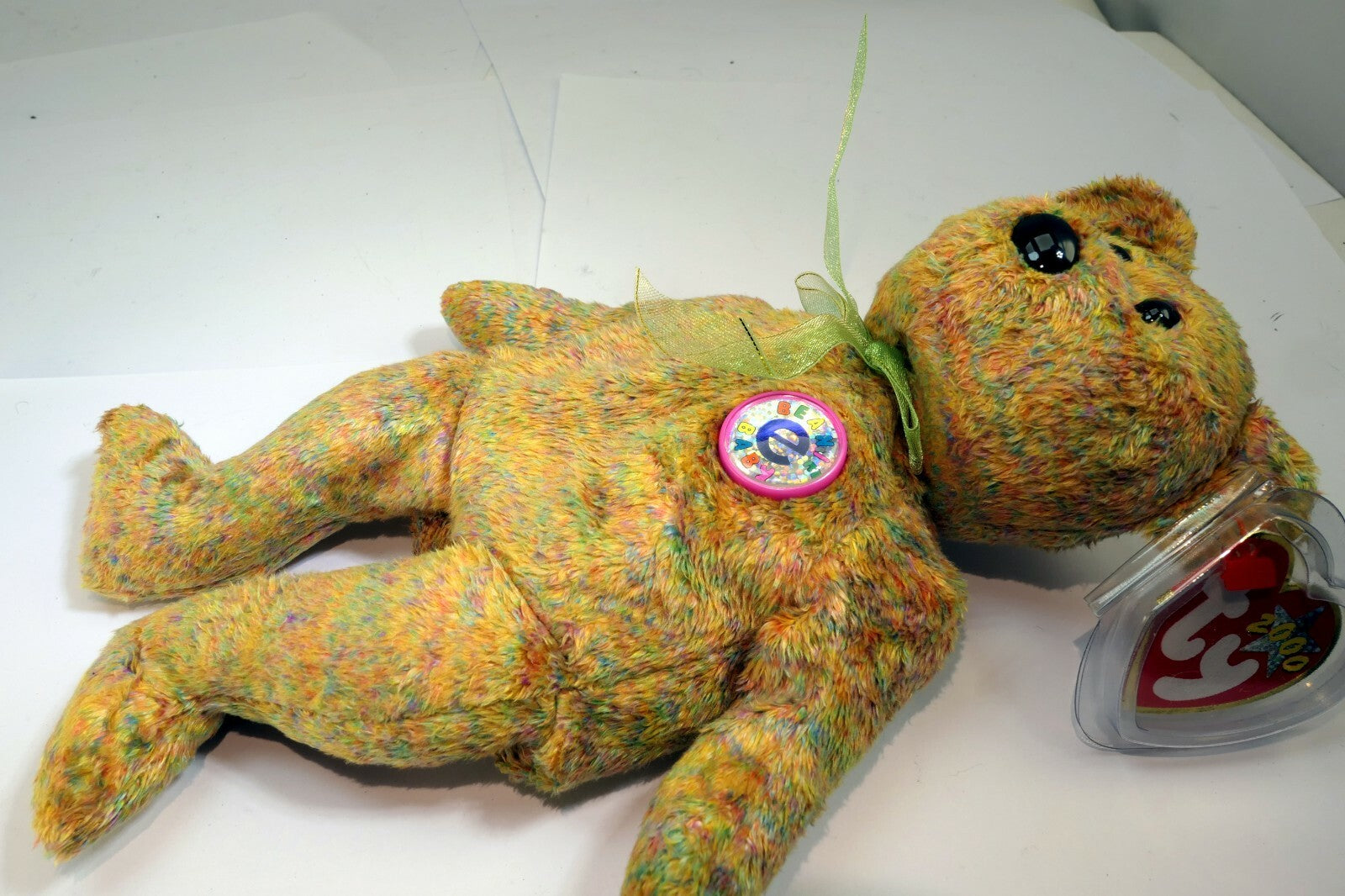 TY Beanie Babies E "Speckles" USA 2000 Teddy Bear 8" new unused with tag