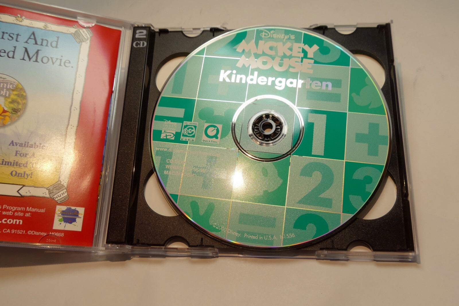 Disney LEARNING Ages 4-6 Kindergarten Deluxe 2 Disc CD-ROM SET Interactive 2000
