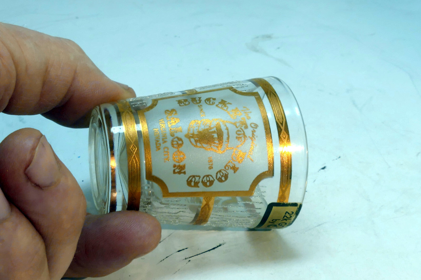 Bucket Blood Saloon 1876 Virginia City Nevada USA Shot Glass 22k Gold Culver