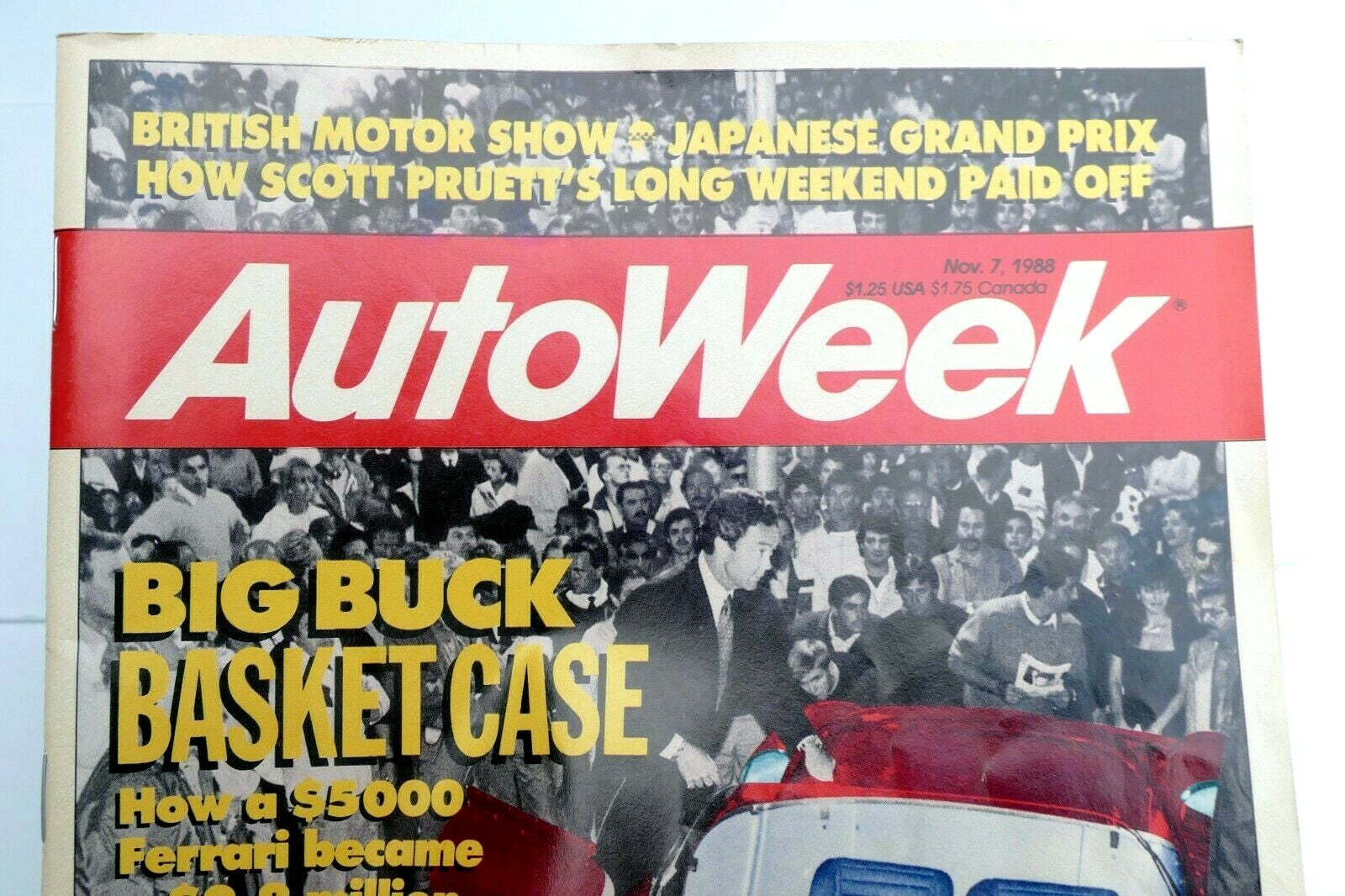Autoweek magazine nov. 7 1988 ferrari 250p, 300zx rx7 jaguar xj220 geo tracker