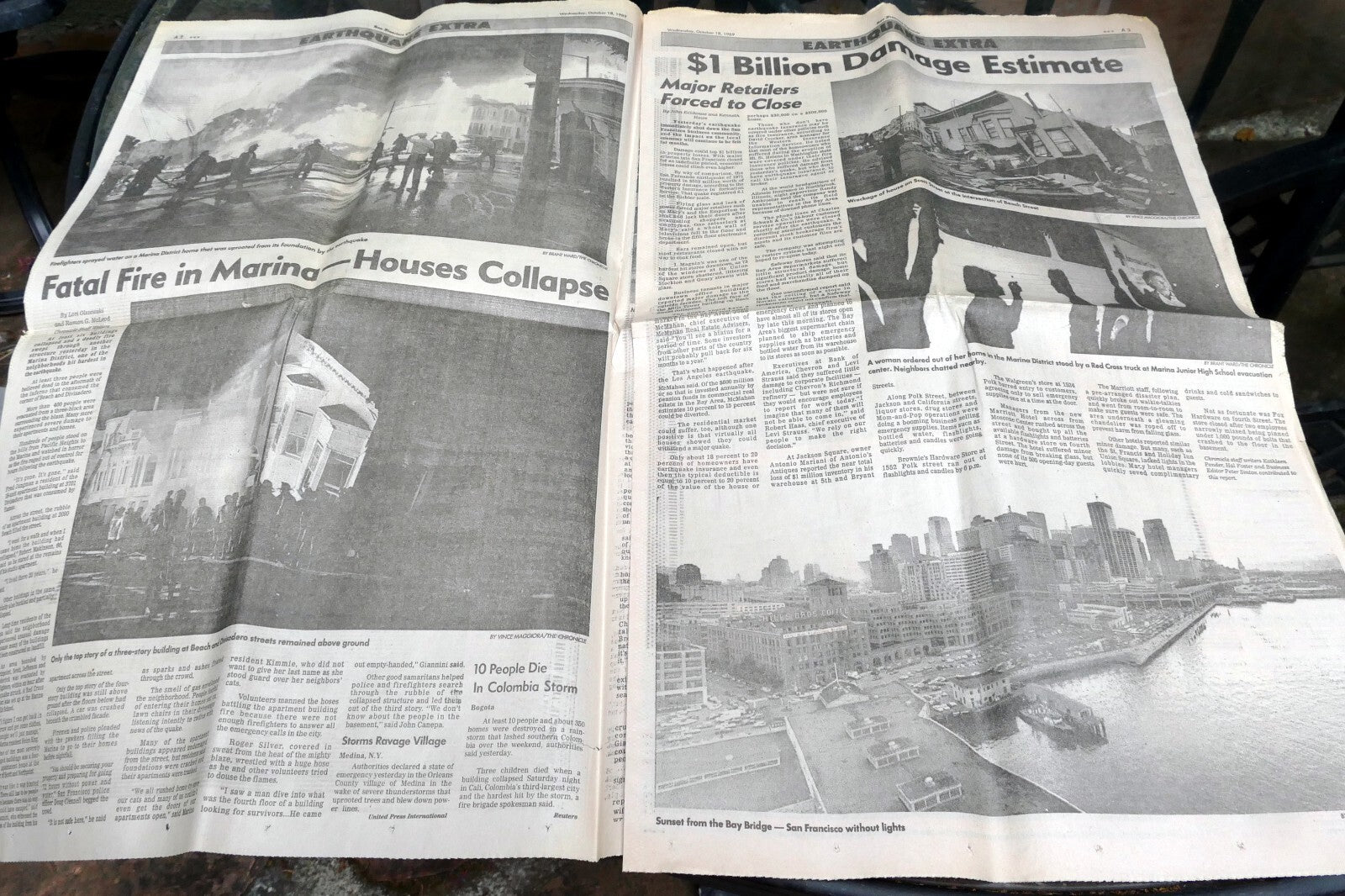 1989 San Francisco Chronicle Earthquake Oct. 18th EXTRA EXTRA -  Hundreds dead
