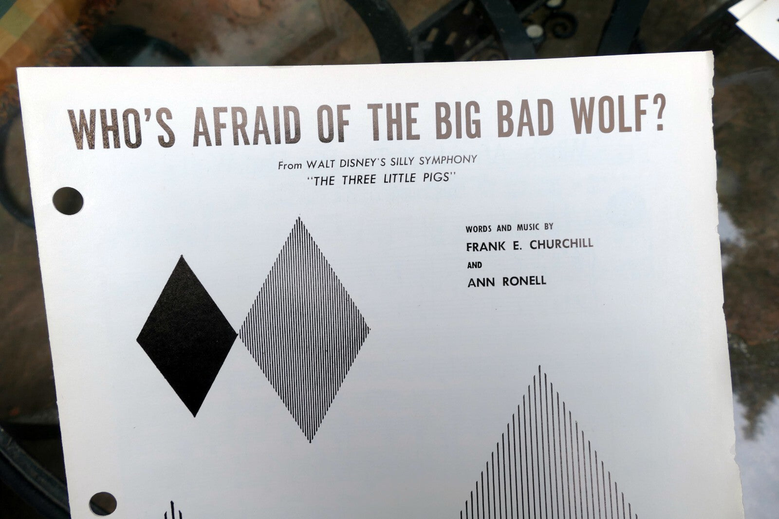 Who's afraid of the big bad wolf? churchill ronell sheet music 1933