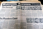 1974 San Francisco Chronicle Nixon Resigns / Watergate Boxscore Plumbers case
