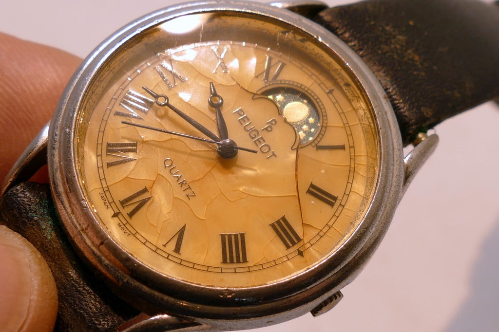 Peugeot watch quartz Stainless base Metal - parts AS IS not working