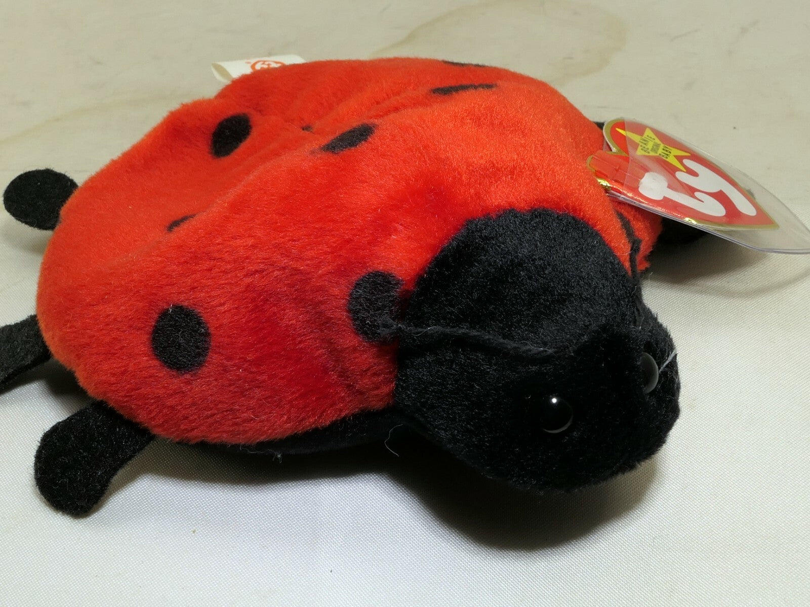 TY Lucky Beanie Baby With Tag Year 1993 ERROR  5-1-1995  Plush Toy Lady Bug