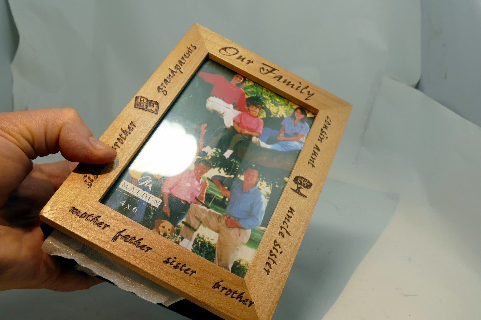 Malden-Solid Maple Cover Photo Album -"Our Family"- Holds 100 - 4" x 6" Pictures