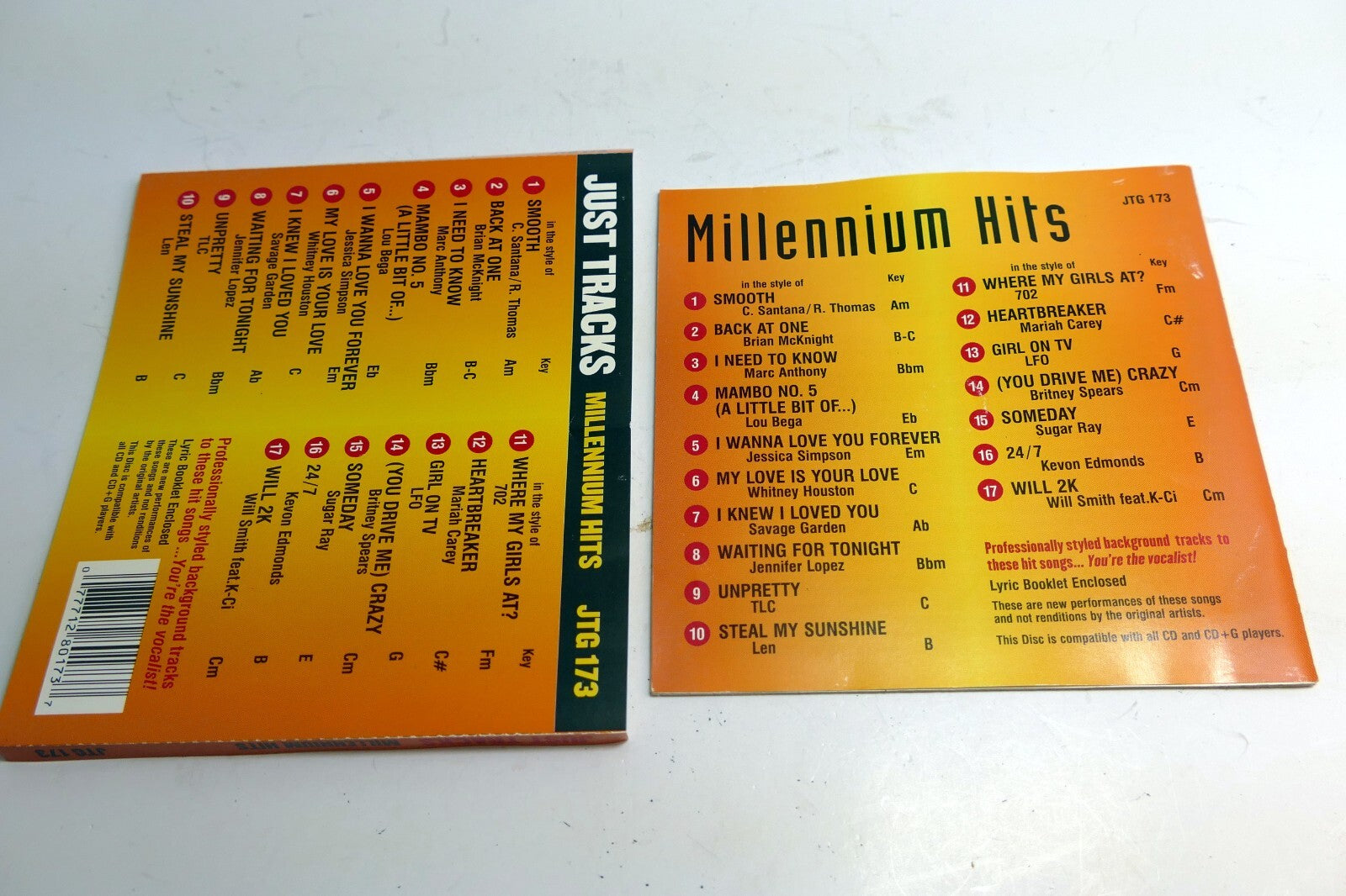 Inlay cover art only no case or cd included just tracks millennium hits jtg 173