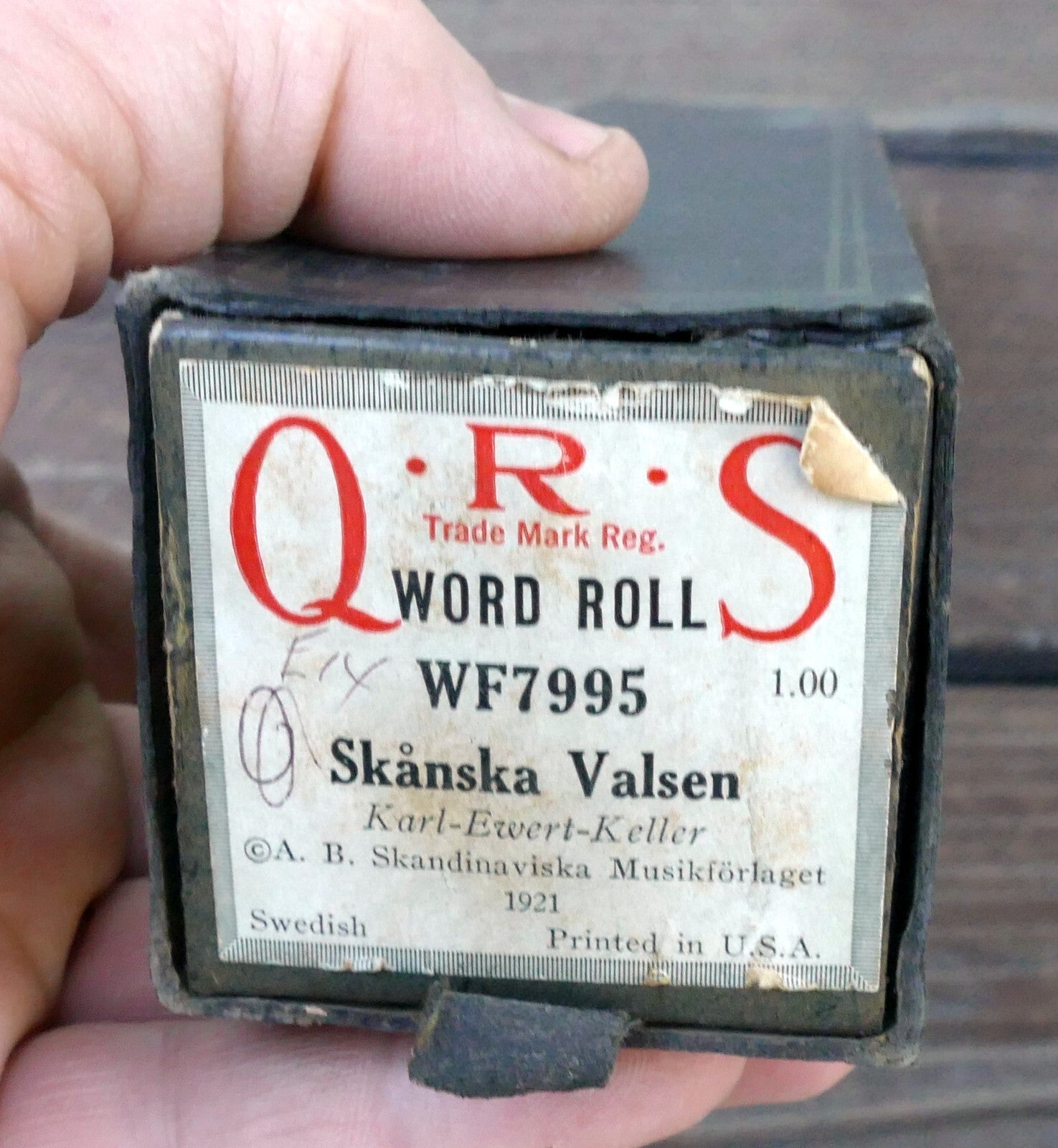 Qrs word piano roll wf7995 skanska valsen karl ewert keller christenson