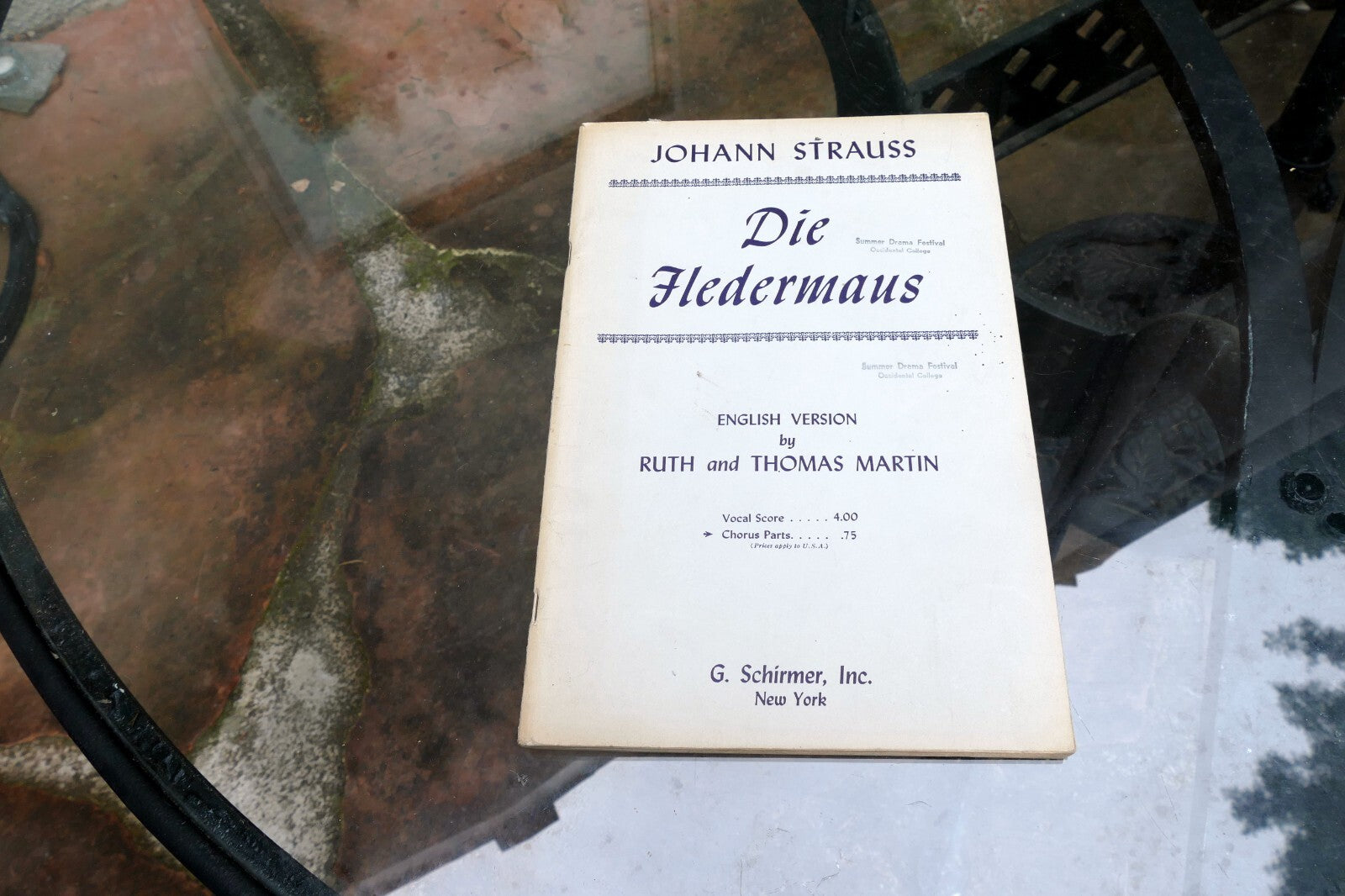 Johann Strauss die Fledermaus by Thomas Martin Sheet Music 1951 Vocal Chorus