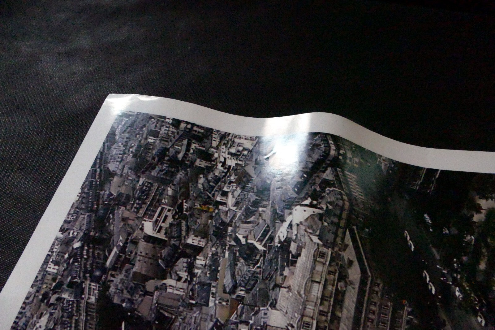 Paris France Arc de Triomphe Poster Print Aerial View Photo 1970's 21X28"