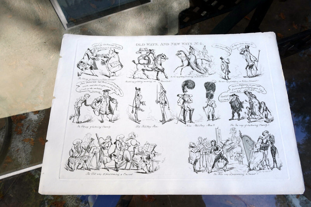 Old WAY'S & NEW WAY'S No 6 HENRY HEATH CARICATURE PRINT 1840 Victorian