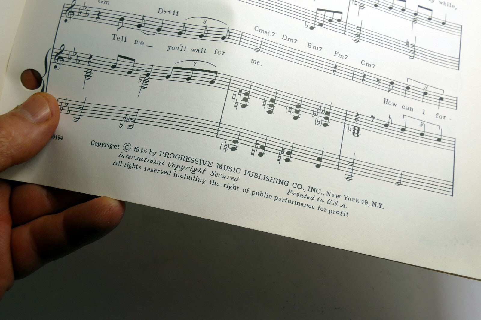 Tell Me You'll Wait For Me Brown Moore  1945  Sheet Music Ray Charles