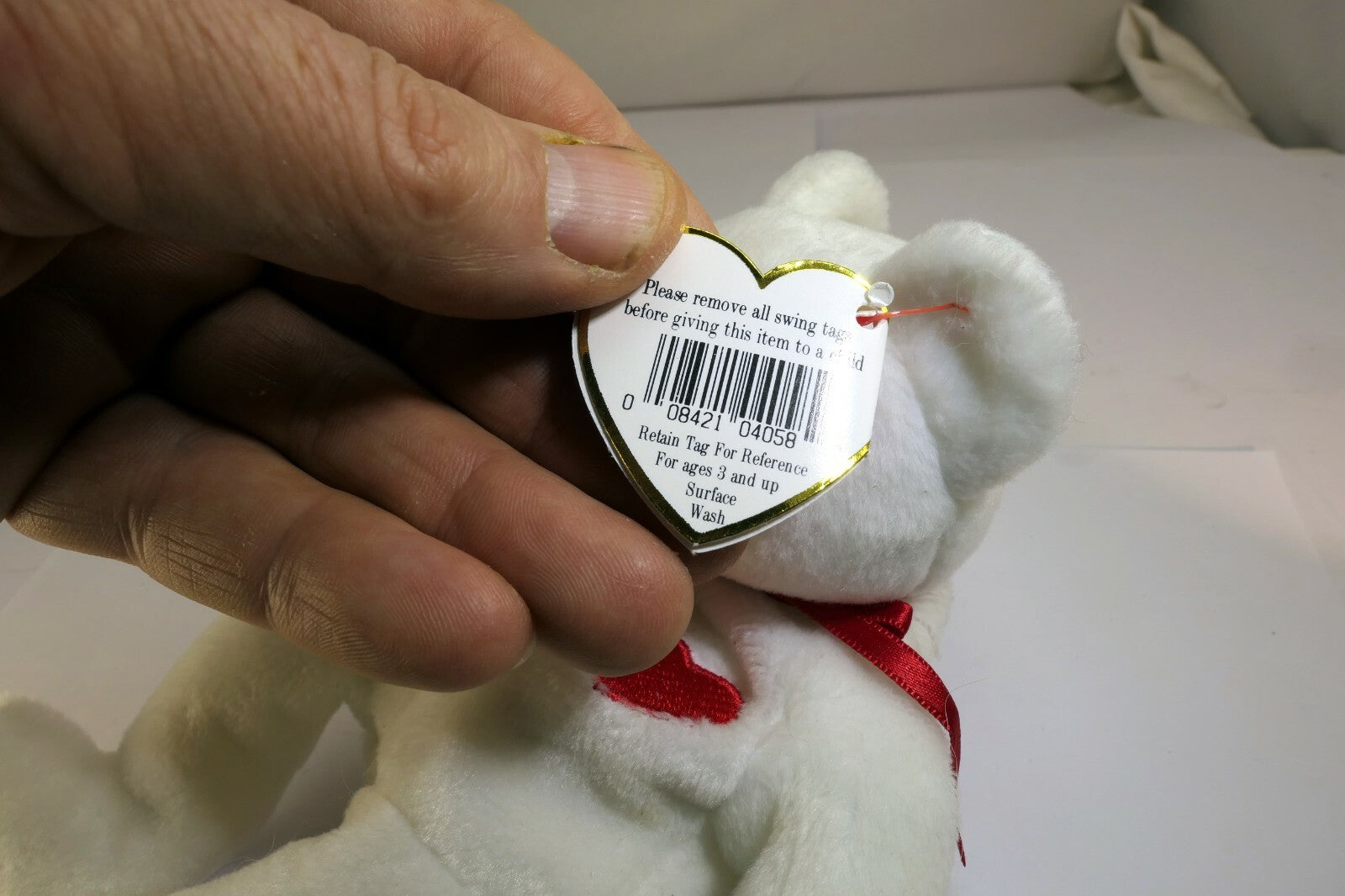 Ty Beanie Babies Valentino Teddy Bear 1993-1994 errors Brown Nose style 4058