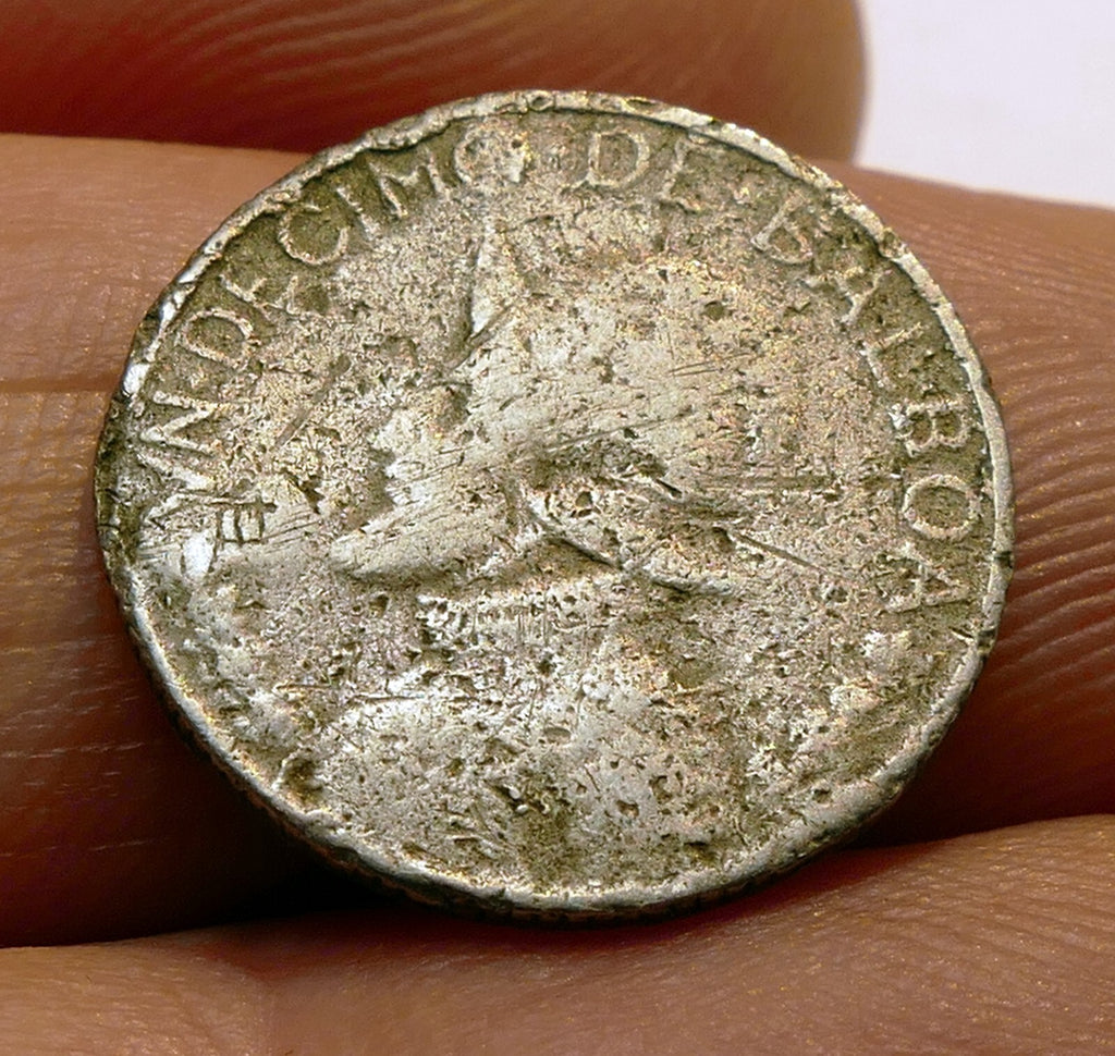 1966 silver panama 1/10 balboa armored balboa coin   poor condition