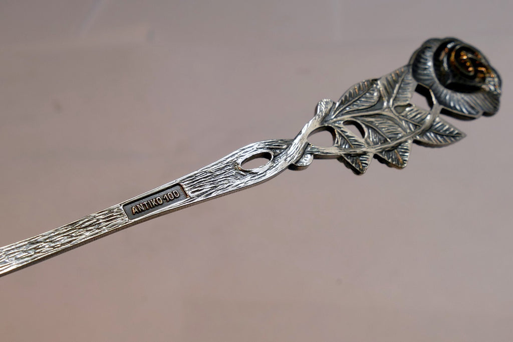 Silver Plate  Antico 100 Tea Spoon Silverware rose design floral