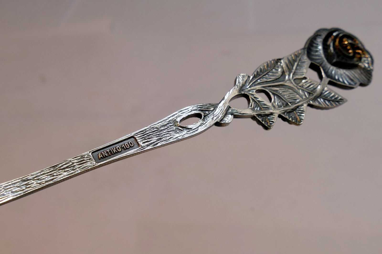 Silver Plate  Antico 100 Tea Spoon Silverware rose design floral