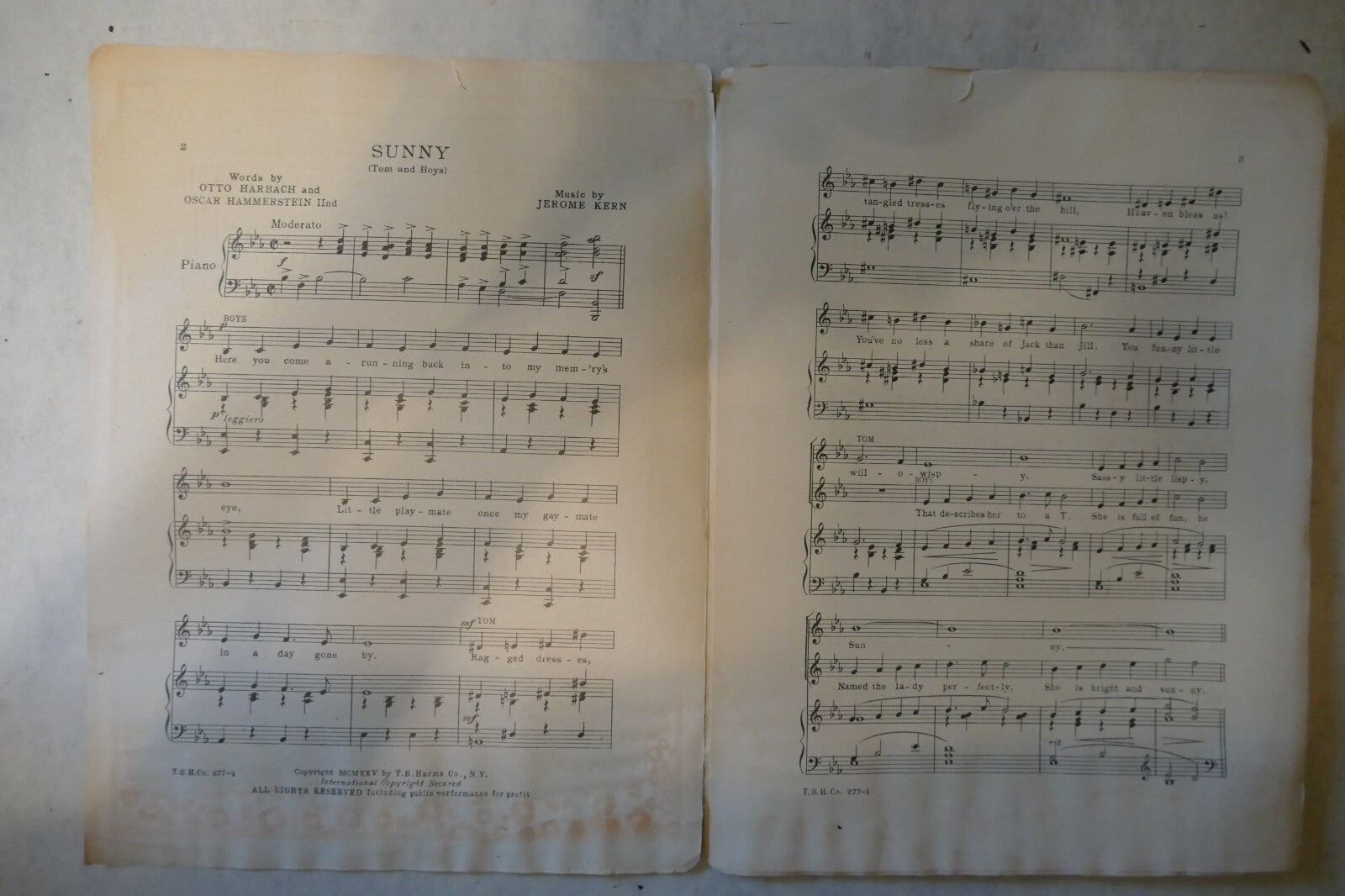 Sunny 1925, from "Sunny", by Jerome Kern, Otto Harbach and Oscar Hammerstein 2nd