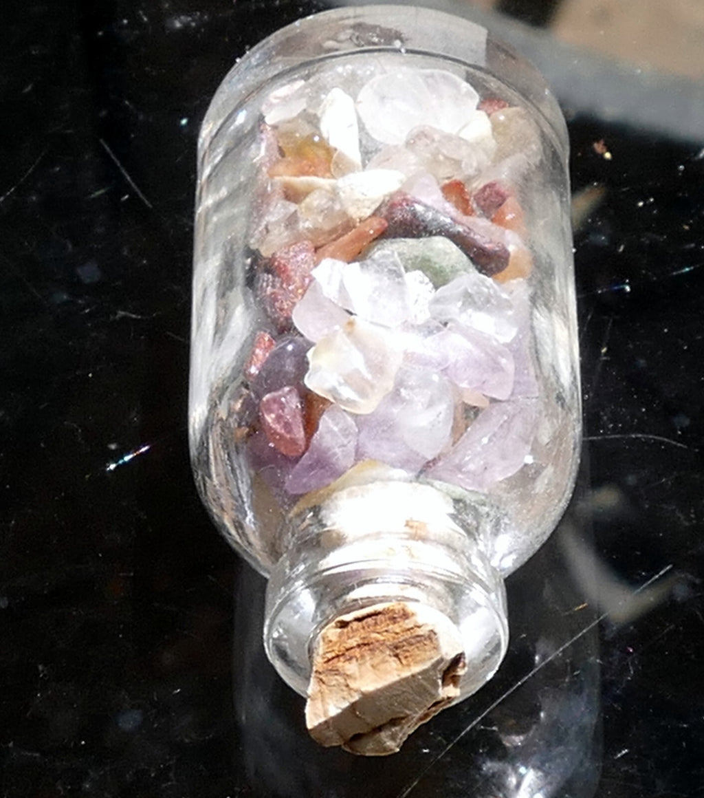 Small 4cm bottle with beach sand sea glass Indian Ocean decor souvenir