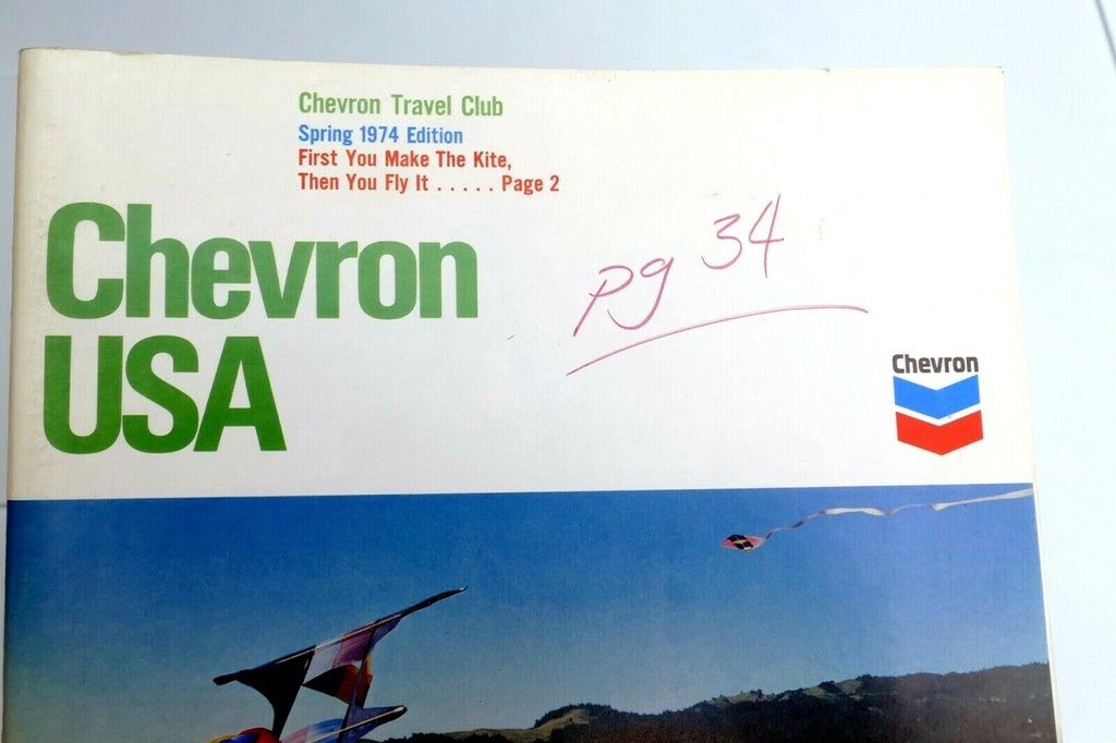 Spring 1974 chevron usa travel club magazine kite time, expo '74, path to yukon