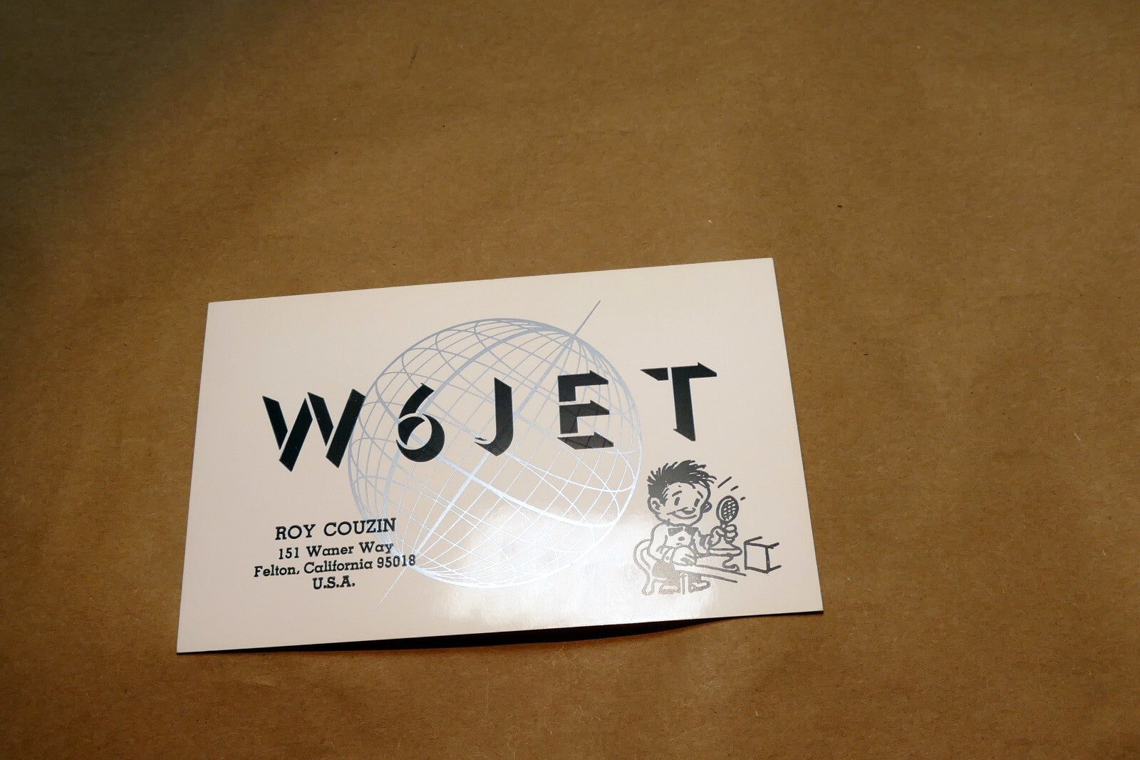 W6JET Roy Cousin Radio Add Postcard
