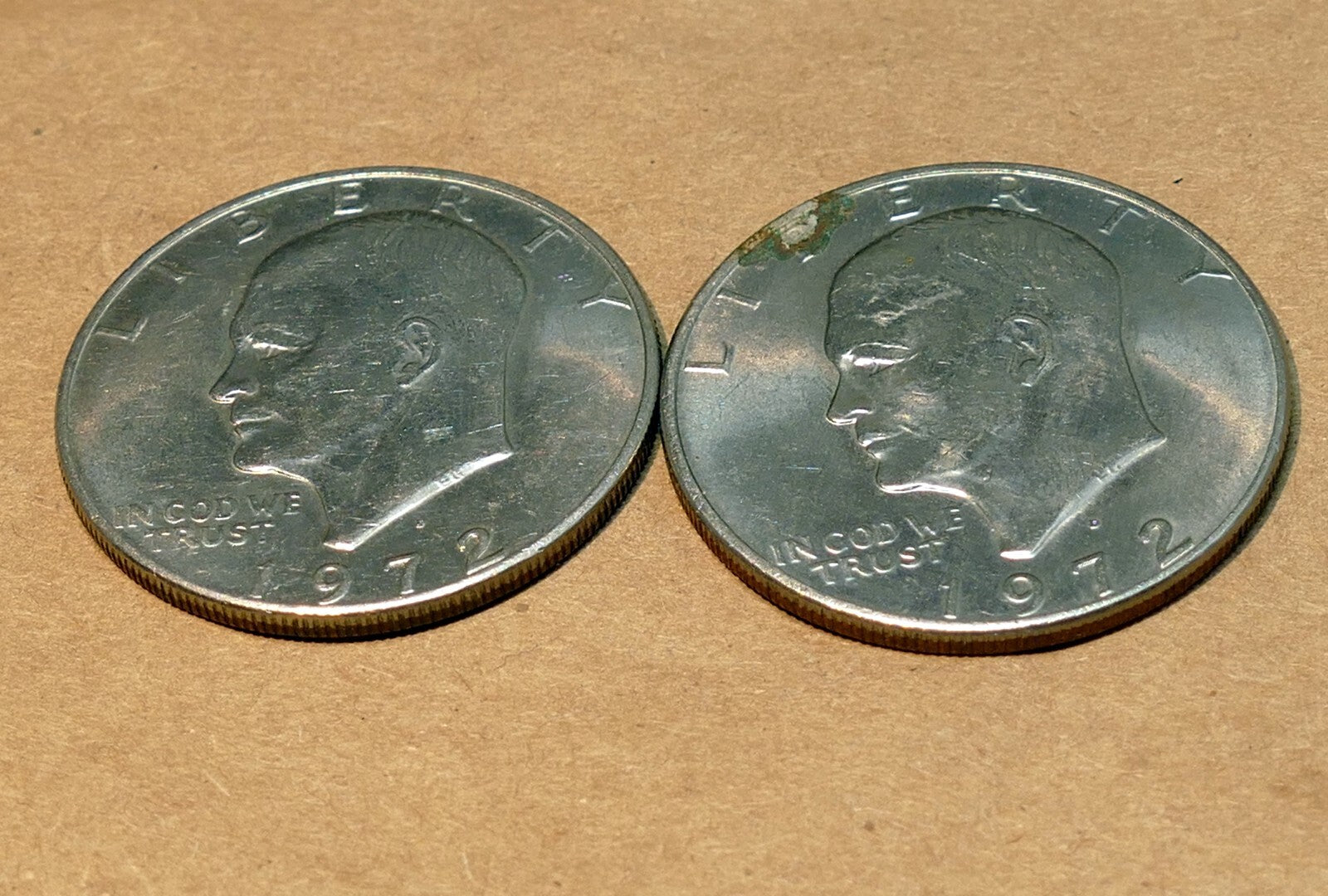 1972 d eisenhower dollar coin circulated pack of 2 lot of two