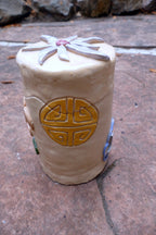 Angela Kung Clay Signed Vase with lid container earbs healing