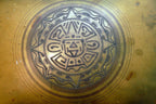 BRONZE AND WOOD TRINKET BOX INDIAN Native Inuit Sun god antique vintage