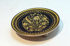 Damascene Black and 24K Gold Footed Decorative Dish Toledo - 7cm floral