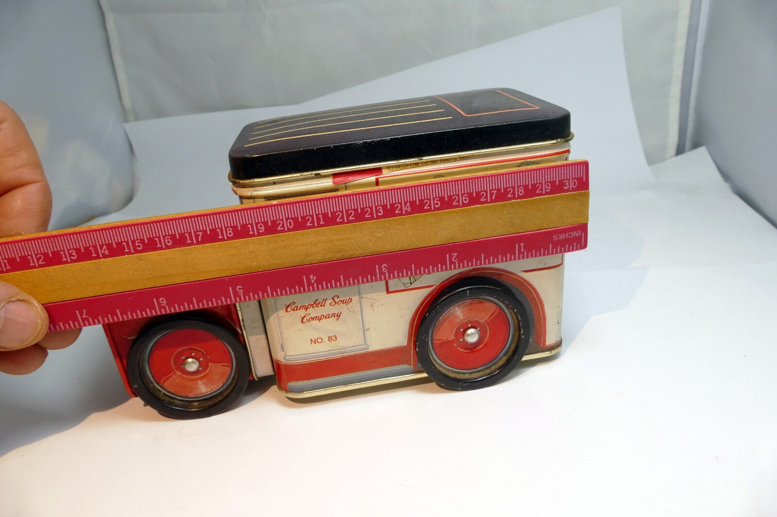 Campbell's Soup Tin Box Co Truck Car With wheels Lid No 83 USA Americana design